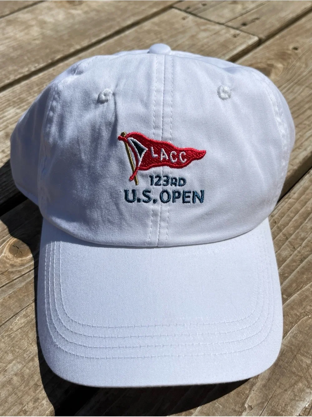 123rd U.S. Open LACC Ahead Hat Cap Strap Back Mens One Size White Golf USGA
